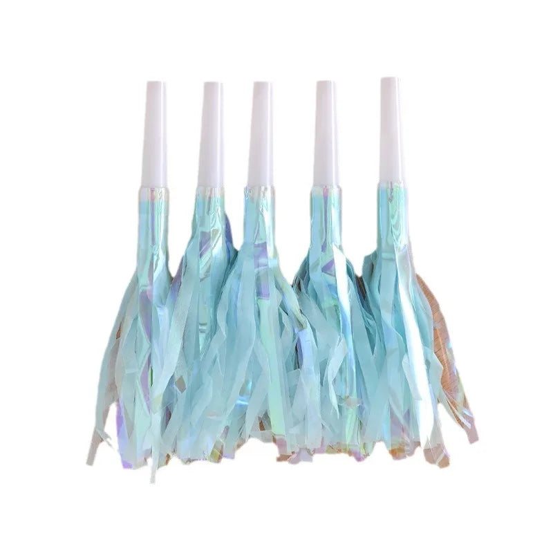 12 pcs Colorful tassel blowing dragon toy whistle birthday party wedding decoration festival party atmosphere cheering props
