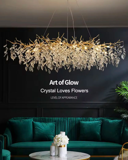 Luxury Gold Crystal LED Chandeliers Living Dining Room Bedroom Lighting Lustre Ceiling Pendant Lamps Indoor Villa Lights Fixture