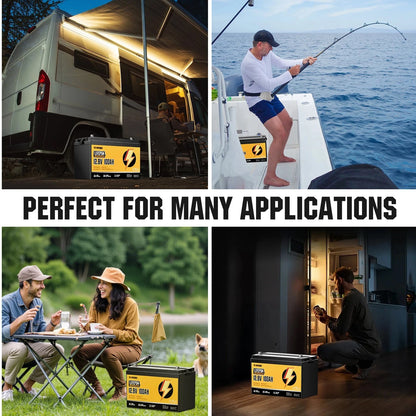RVPOZWER,Lithium Iron Phosphate Energy Storage Battery,Long Cycle Durable Portable Rechargeable Power Pack With Built-in BMS,Ideal For Motorhome,Camper Van,Travel Trailer,Marine Vessel,Off-Grid Solar & Household Backup Power,