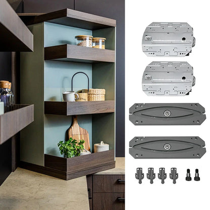 Kitchen Island With 180 360 Degree Rotating Bathroom Adjustable Unit Bookcase Corner Cabinet Multifunctional Storage Shelf
