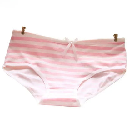 Women Cute Sexy Underwear Panties Stripes Navy Bowknot Tanga Lovely Women Panties Cotton Briefs