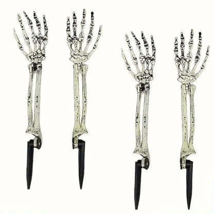 1/6pcs Skeleton Bone Garden Ground Stakes Skull Head & Hand for Halloween Home Yard Ground Insert Holiday Party Decor Ghost Hand