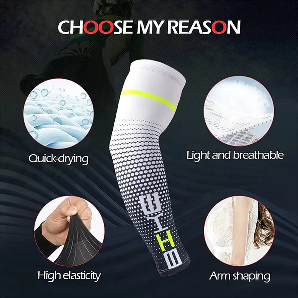 1/3Pairs Unisex Cycling Running Sports Sleeve Arm Cooling Sleeves UV Sun Protection Cuff Cover Protective Elastic Arm Sleeves