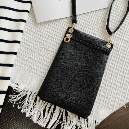 Mini Crossbody Bag PU Litchi Pattern Personalized Fashion Phone Bag Sweet Women's Convenient Shoulder Bag Purses and Handbags
