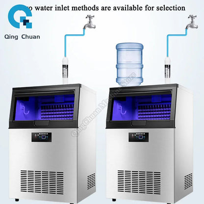 Ice Making Machine Commercial Fully Automatic Milk Tea Shop Large Small Integrated Ice Making Machine Block Ice Making Machine