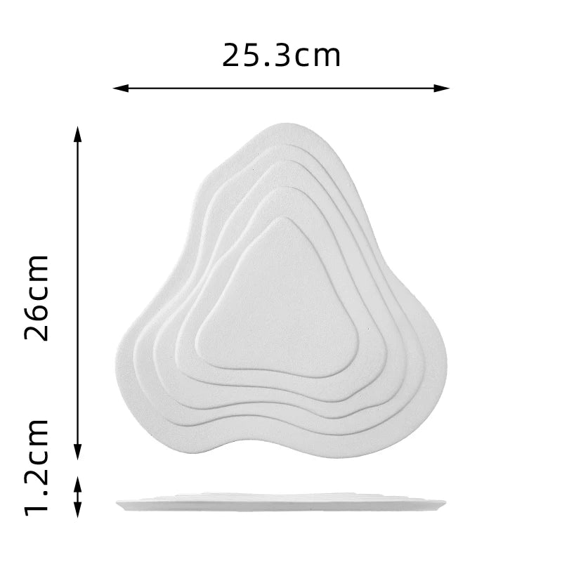 Ceramic Dining Plate Irregular Terraced Solid Color Dessert Snack Sushi Plates Molecular Cooking Tableware Commercial Tableware