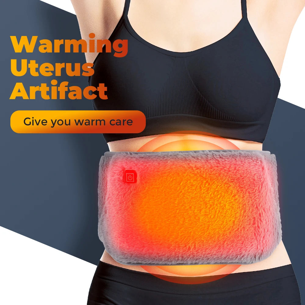 USB Electric Heating Belt 2-in-1 Abdominal Hand Warmer Winter Waist Heater Hot Compress Lumbar Uterus Relieve Menstrual Cramps