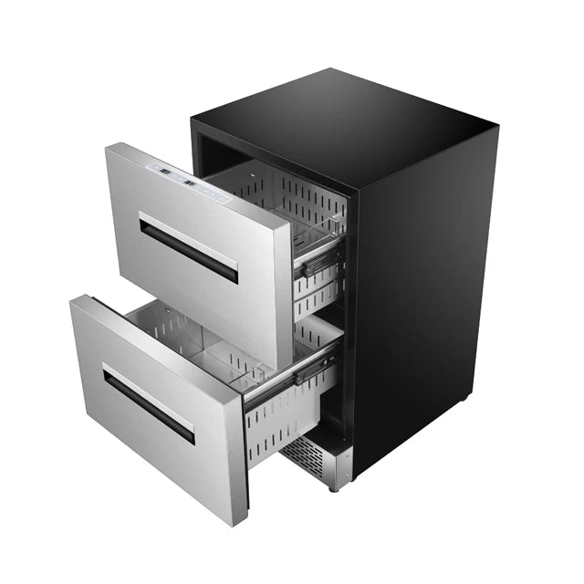 Electric Wine Cooler 24" Stainless Steel ADA Compliant Drawer Refrigerator In Stainless Steel