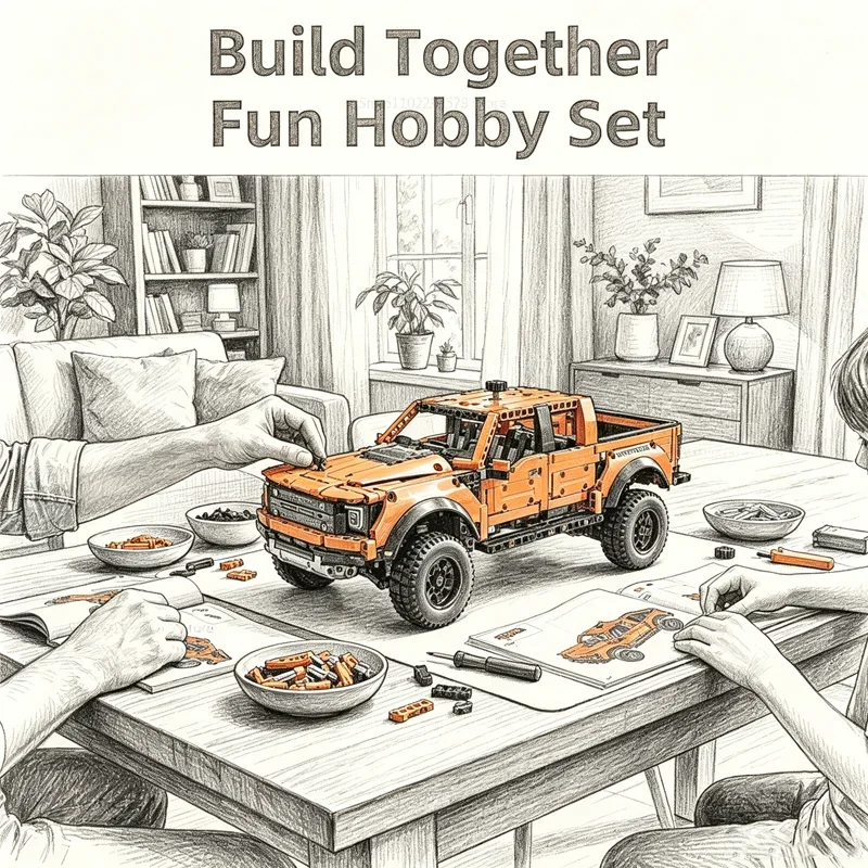 1379PCS Tech Raptors F150 Truck Race Car Building Kit Compatible MOC Creative DIY Vehicle Bricks Toys Gift for Kids Teens Adults