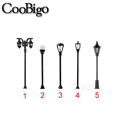 10pcs Micro Street Lamp Road Streetlight Mini Lamppost Light LED Lighting Miniature Model DIY Craft Garden Landscape  Decoration