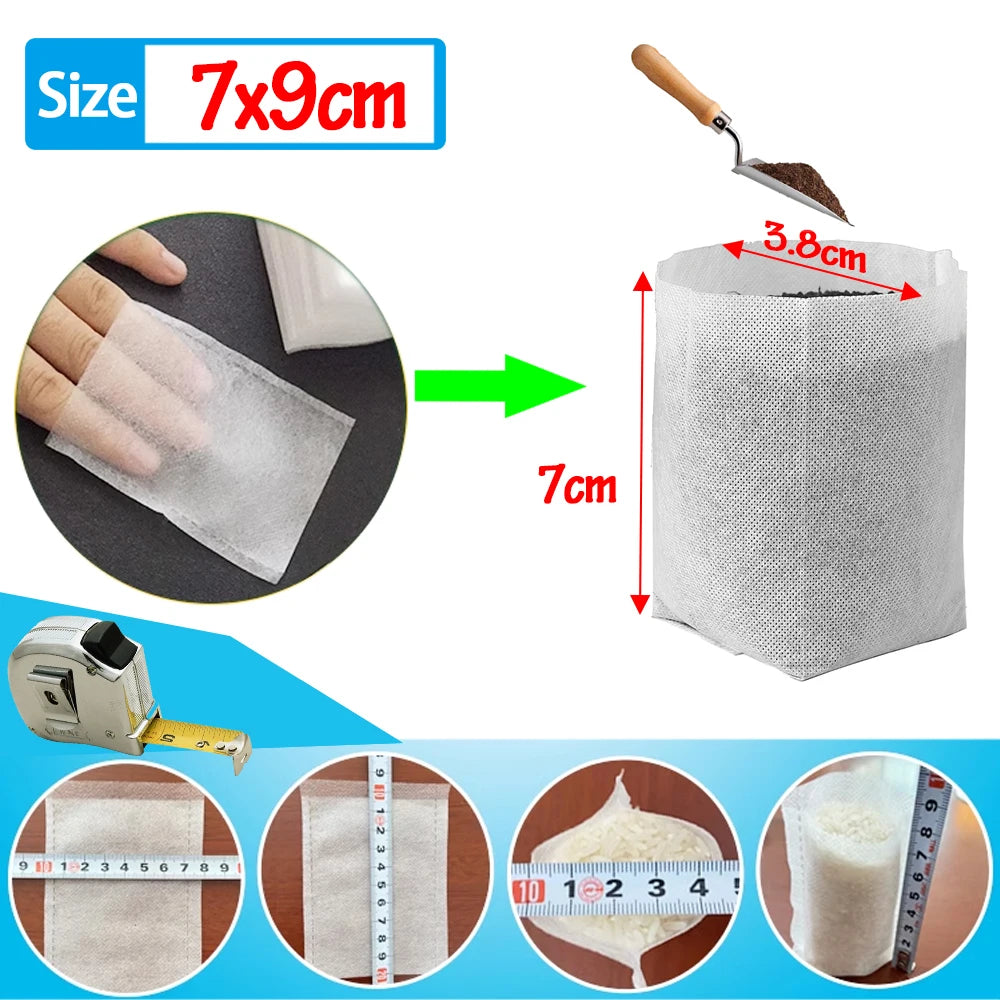 100-500Pcs Biodegradable Nursery Bag Plant Grow Bags Non-woven Fabric Seeds To Sow Flower Pots For Home Garden Accessories Tools