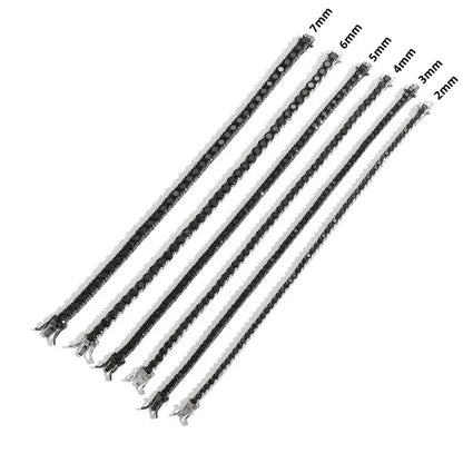 Great Sale Real S925 Sterling Silver Plated 18K Gold 5A Grade Zircon Black Tennis Bracelet for Men and Women Fashion Jewelry