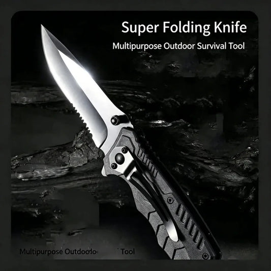 Outdoor portable folding knife - Multi-purpose high-hardness stainless steel wilderness survival knife