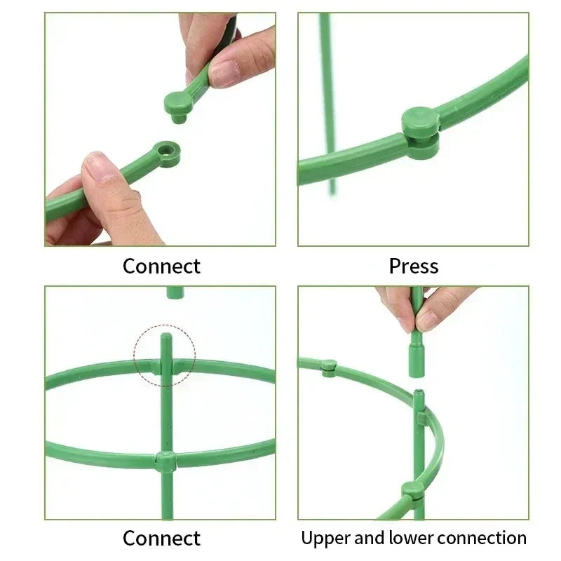 Tomato Cages Trellis Plastic Column Vine Plant Bracket Potted Flower Plant Support Pile Stackable Tomato Tower Plant Cage