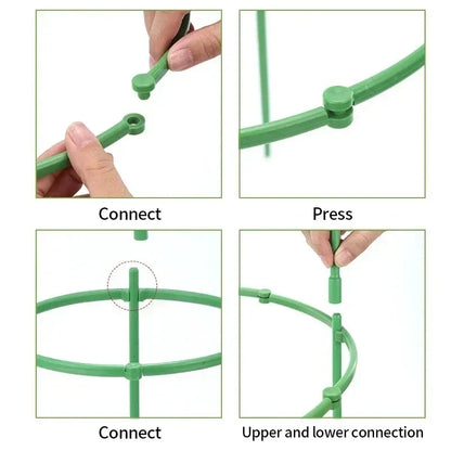 Tomato Cages Trellis Plastic Column Vine Plant Bracket Potted Flower Plant Support Pile Stackable Tomato Tower Plant Cage