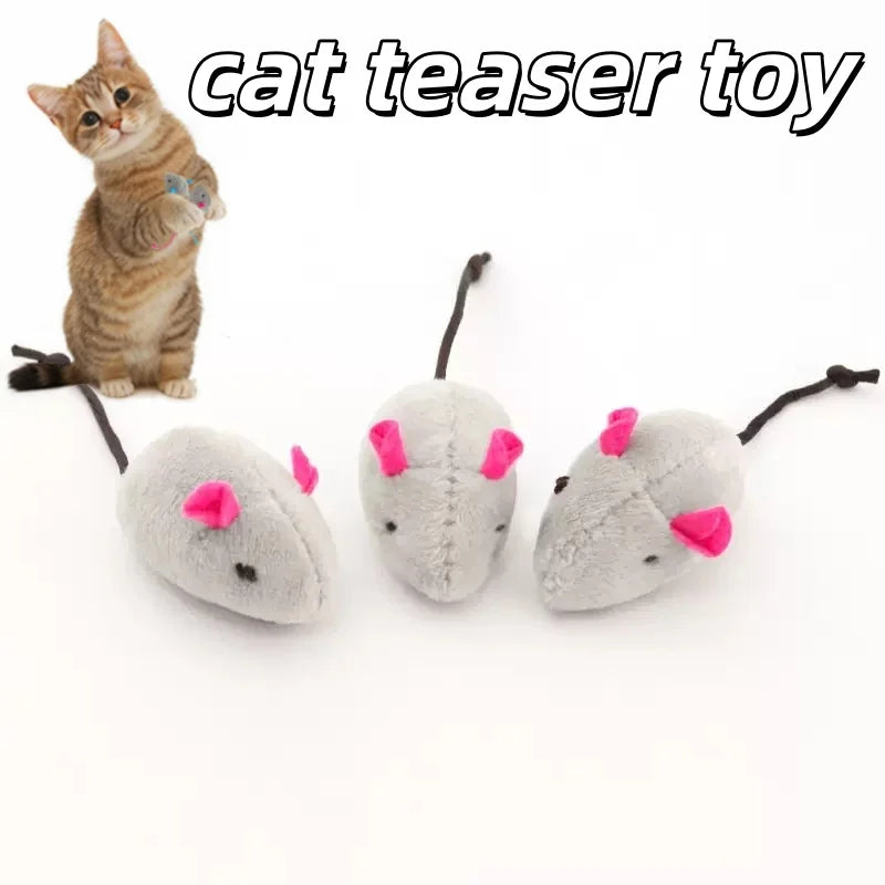 Interactive Catnip-Filled Rattle Mouse Toy for Cats Pretend Fur Design Pre-filled with Catnip for Enhanced Play Pet Game