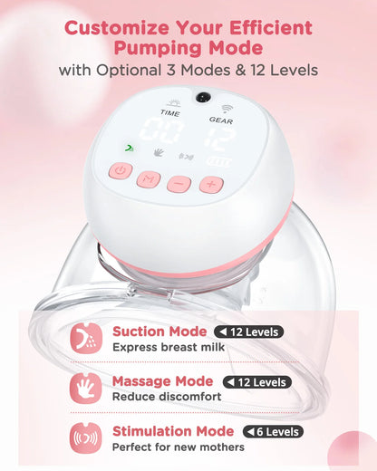2 Pcs Electric Wearable Breast Pump 1200mAh USB Chargable Silent Milk Extractor Painless Automatic Milker Comfort Breastfeeding
