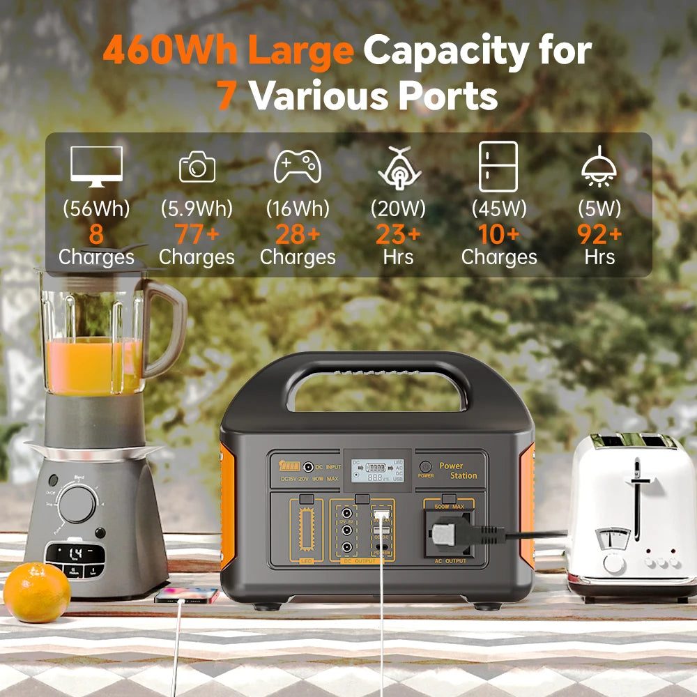 Gaiaray Solar Power Station 500W 300W Solar Generator 460WH 230WH Super Fast Charging APP Control Emergency Power Station for Home Camping Power Outages 110V US Warehouse