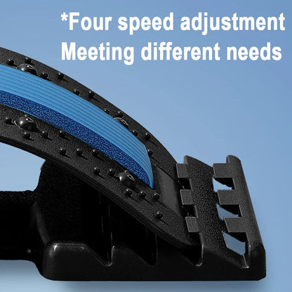 4-Level Adjustable Back Stretcher Lumbar Support Massage Roller with Sponge Strip for Spine Relax Home Office Yoga Aid