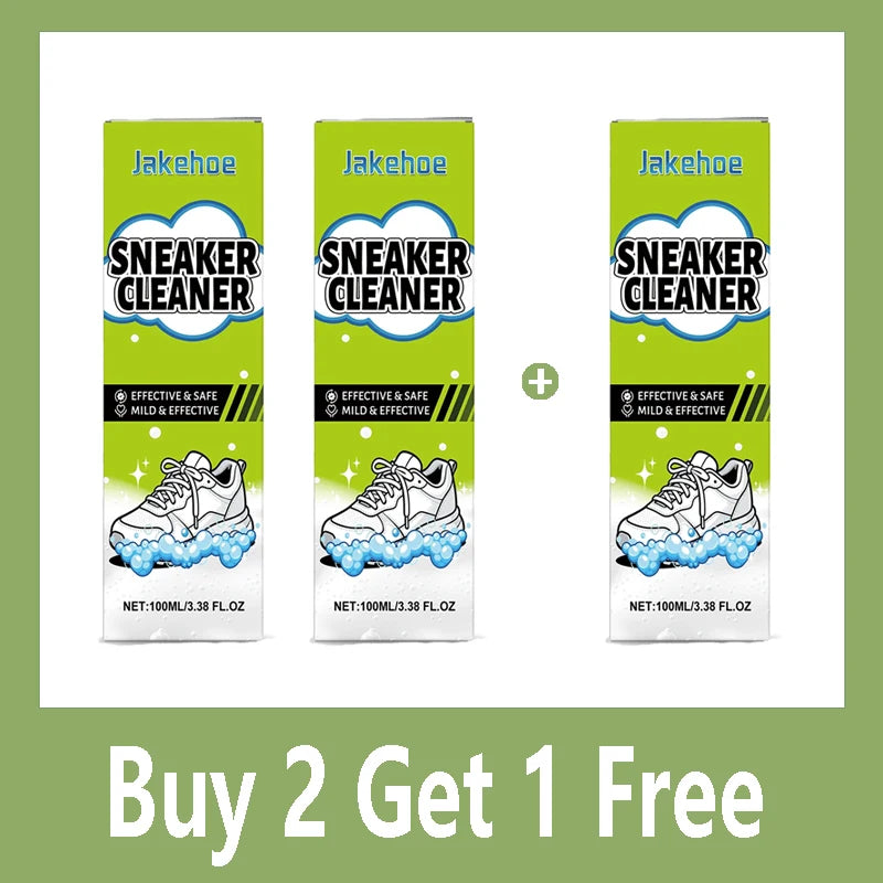 White Shoe Cleaner Sneaker Cleaning Kit Foam Cleaner Shoe Whitener Stain Remover Waterless Yellowing Remover 100ml Deep Clean