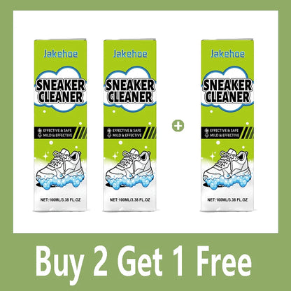 White Shoe Cleaner Sneaker Cleaning Kit Foam Cleaner Shoe Whitener Stain Remover Waterless Yellowing Remover 100ml Deep Clean