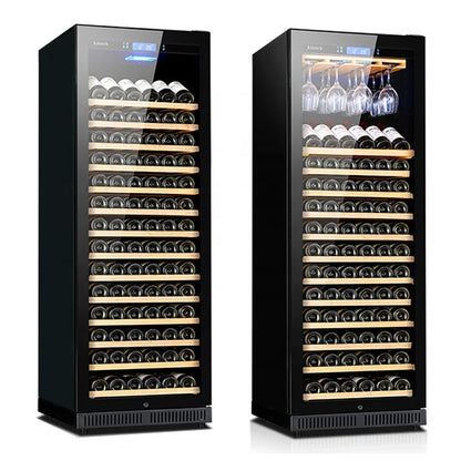 168 Bottle Built In Wine Cellar Horizontal Wine Cooler Fridge Kitchen Single Zone Refrigerator for Home Bar Club Storage