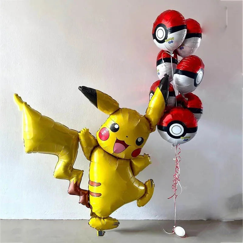 8pcs Pokemon Balloon Children Birthday Party Decoration Pikachu Charmander Anime Figure Balloons Cute Cartoon Party Supplies
