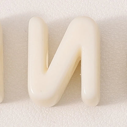 20pcs Beige Acrylic Large Hole Letter Loose Beads DIY Necklace