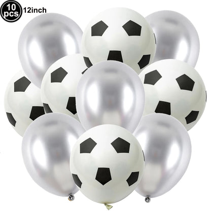 10Pcs 12inch Soccer Balloons Red Blue Black White Confetti Football Latex Balloon Boy Soccer Birthday Party Baby Shower Decor