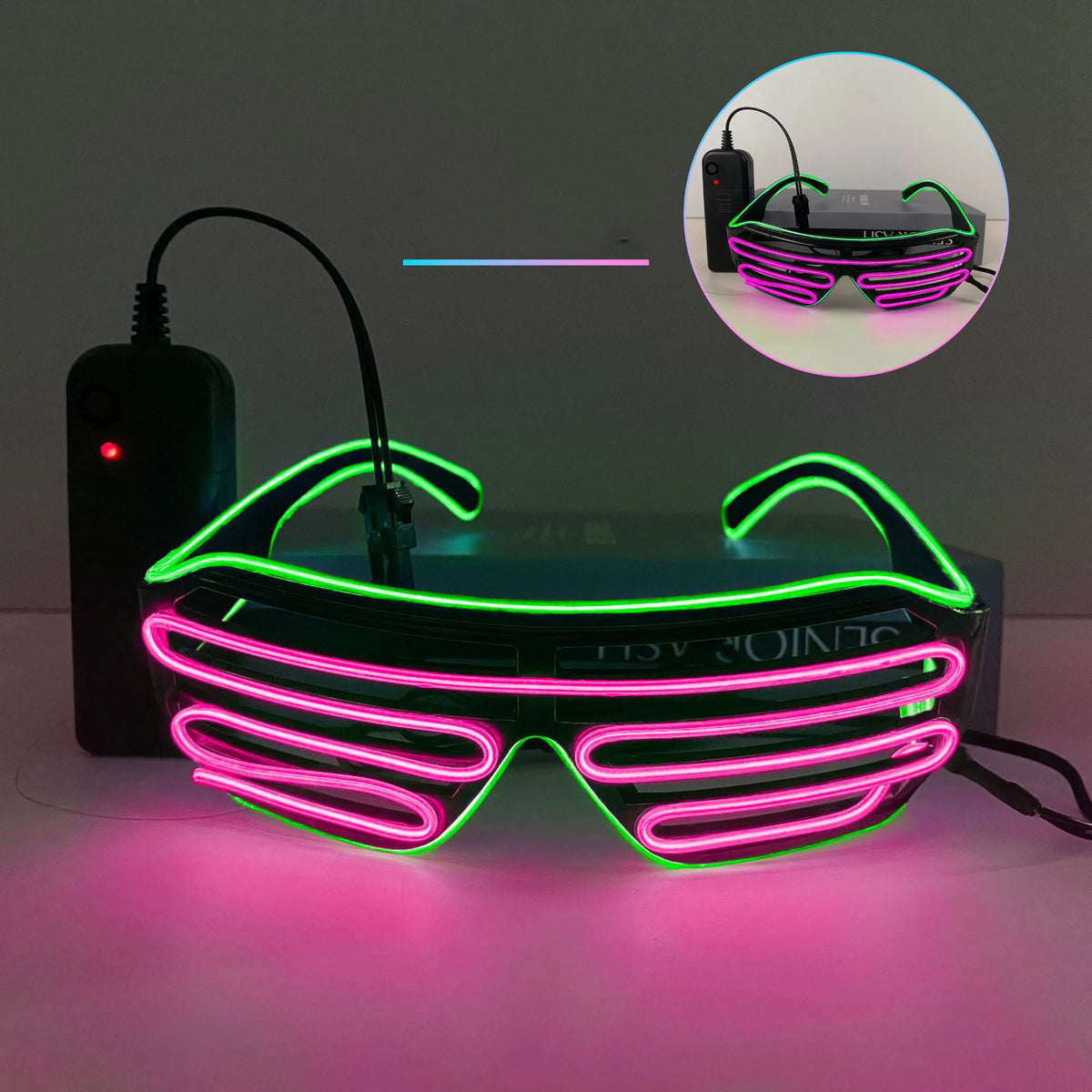 Louver glasses EL luminous glasses cool light props dual color luminous LED glasses atmosphere glasses