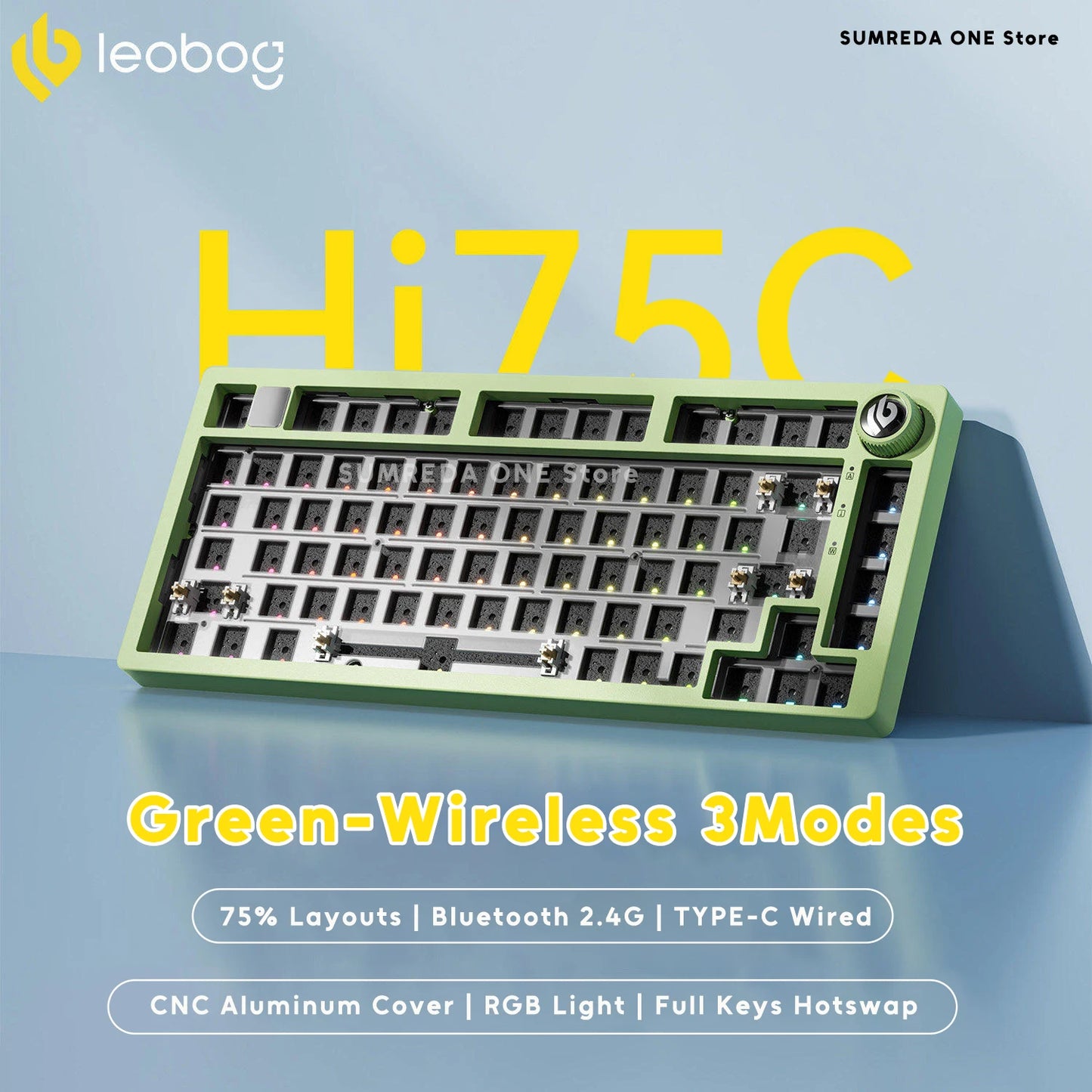 Leobog Hi75C Hi75 Hi75C Pro Aluminum Wireless Custom Mechanical Keyboard Kit Gaming Bluetooth 2.4G Wired Hotswap Gamer Keyboard