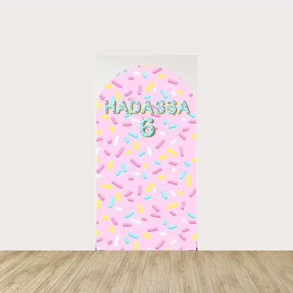 LS Custom 2-Sided Sprinkles Sweet Candy Dessert Ice Cream Kids Birthday Party Covers Chiara Arch Background Decor Backdrop Photo