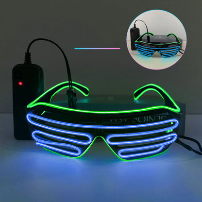 Louver glasses EL luminous glasses cool light props dual color luminous LED glasses atmosphere glasses