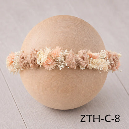 Floral Newborn Headbands for Photography Props Handmade Infant Girl Flower Wreath Baby Headband Newborn Photoshoot, Accessories