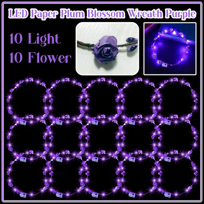 10-100Pcs LED Flower Headbands Light up Flower Headband Glow in the Dark Headband Wedding Party Music Festival Favors for Guest