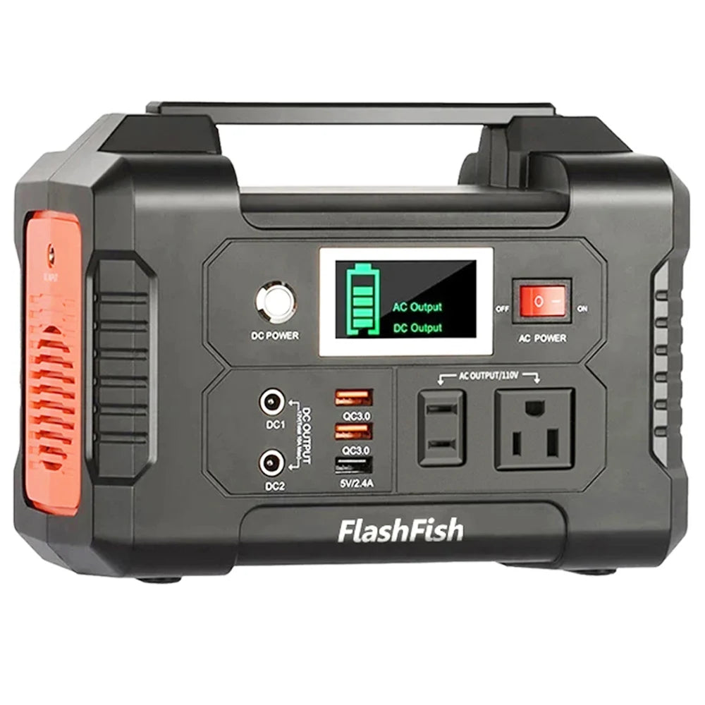 FlashFish E200 151Wh Portable Power Station 200W Pure Sine Wave Solar Generator, 40800mAh Battery Backup with AC/DC/USB Outputs, 7 Devices Charging, for Camping, Travel, Emergency, Outdoor Use