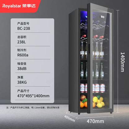 LTT Tea Drinks Office Mini Refrigerator Transparent Single Door Commercial Refrigerated Cabinet