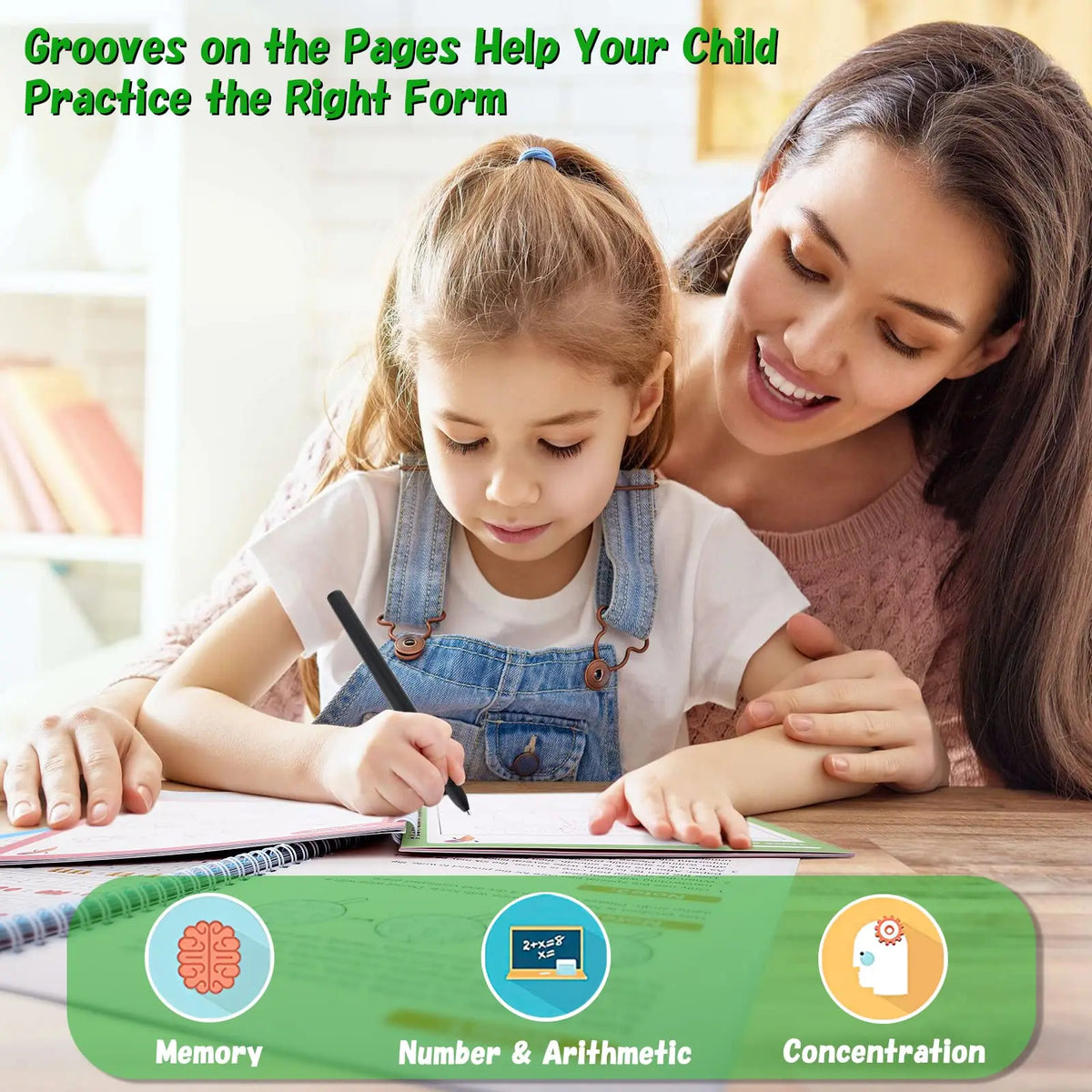 4Pcs Handwriting Workbooks Practice Copybook Magic Reusable Calligraphy Handwriting Tracing Practice Book for Kids Learning