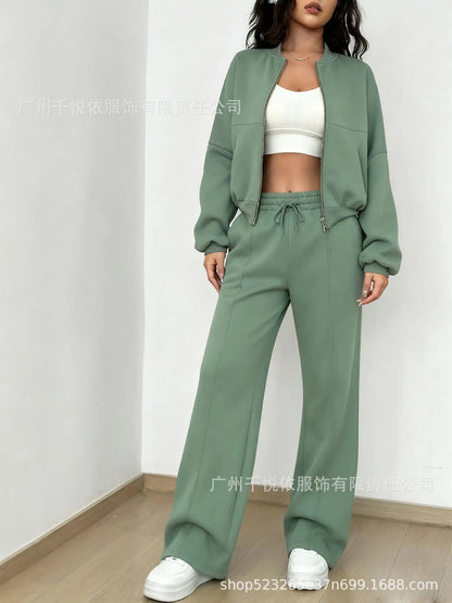 Fashion Two-piece Women's White Sports Suit Loose Sports Shirt+casual Pants Sets Sportswear Women Clothes Tracksuit Women Outfit