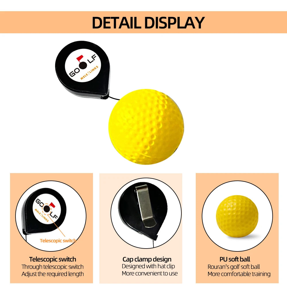 Golf Head Stability Training Tool Portable Retractable Head Posture Correction Practice Golf Training Accessories Drop Shipping