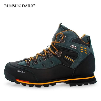 Men's Waterproof Ankle Boots | Genuine Leather Hiking Sneakers | Outdoor & Snow Boots