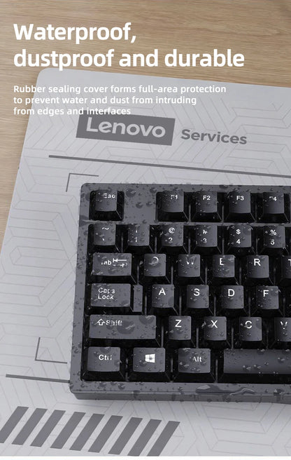 Lenovo Wired Keyboard And Mouse Set Splash-Proof for Home And Business Office Use Compatible with Desktops And Laptops 104 Keys