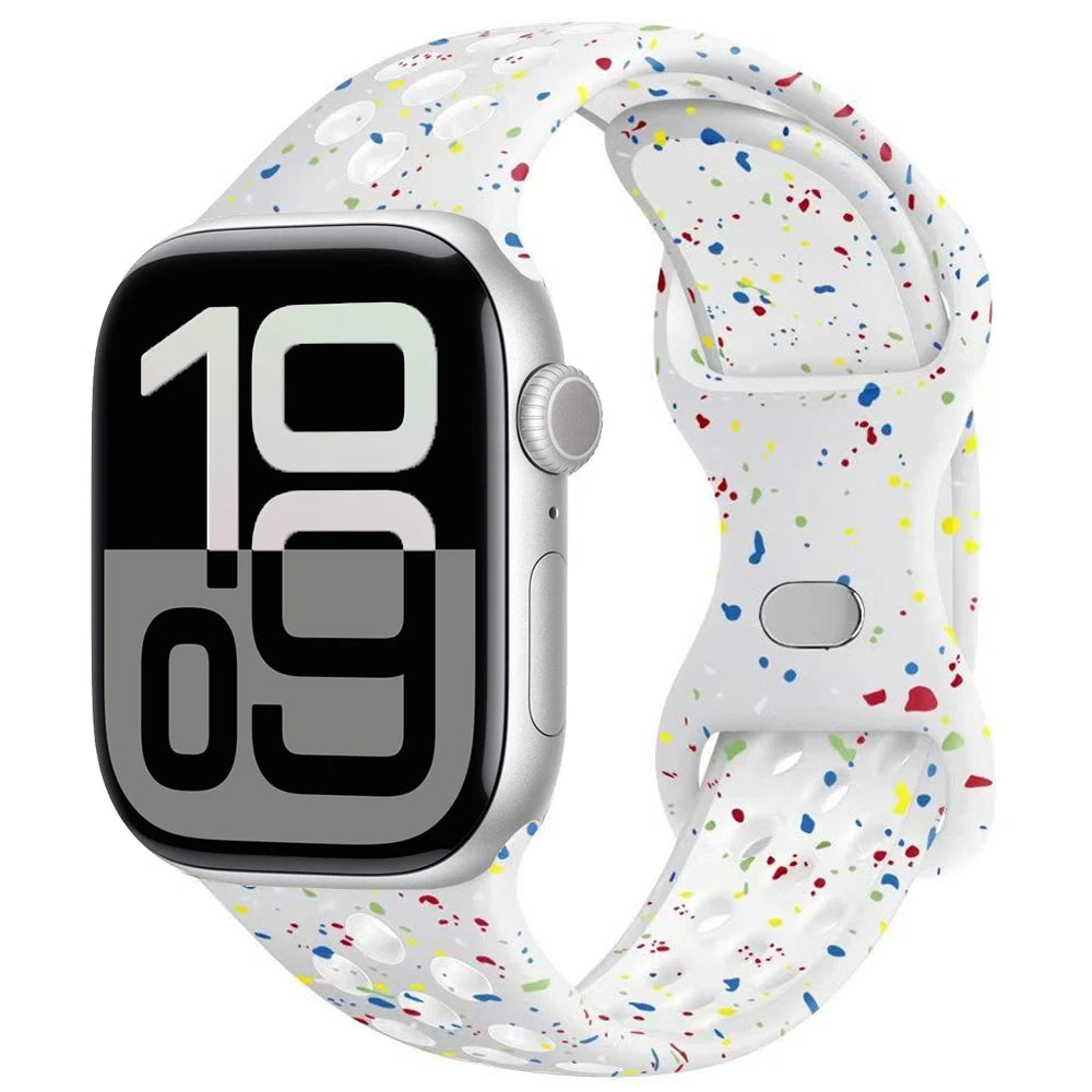 Silicone Strap For Apple Watch 11 10 9 8 7 46mm 45mm 42mm 41mm Ultra 3/2 49mm Breathable Bracelet Wristband iWatch 6 5 4 SE 44mm