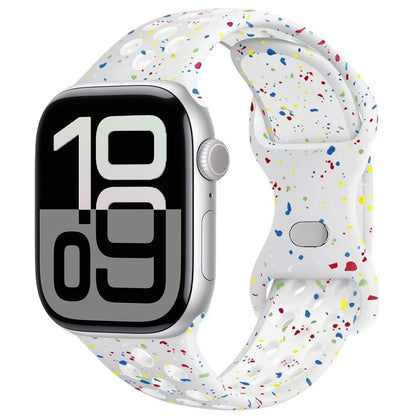 Silicone Strap For Apple Watch 11 10 9 8 7 46mm 45mm 42mm 41mm Ultra 3/2 49mm Breathable Bracelet Wristband iWatch 6 5 4 SE 44mm
