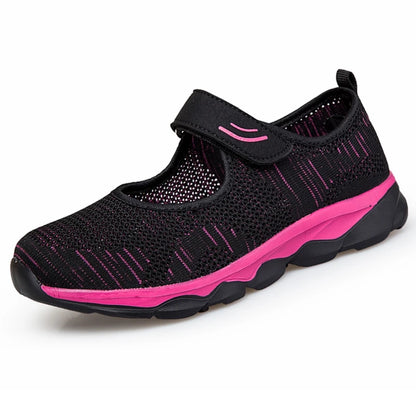 Women's Breathable Walking Shoes Ladies Fashion Mary Jane Sneakers Adjustable Working Nurse Shoes Lightweight Flats Roll