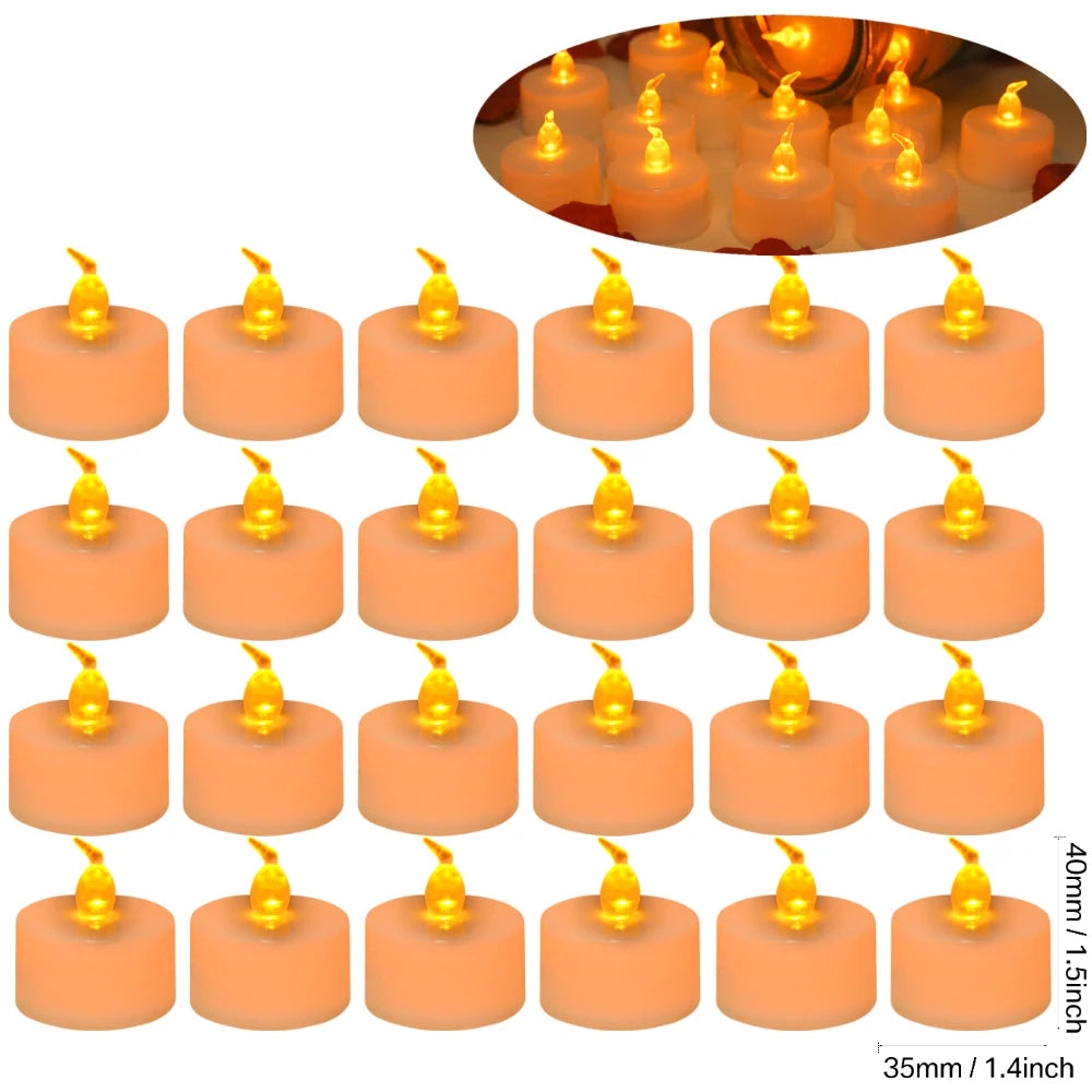 24/48 Pack Heart Shaped LED Tea Lights Candles with Artificial Rose Petals Romantic Night Decorations  for Wedding Anniversary