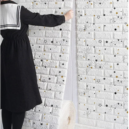 70cmx1/5/10m 3D Wallpaper Decoration Self-Adhesive Antique Foam Brick