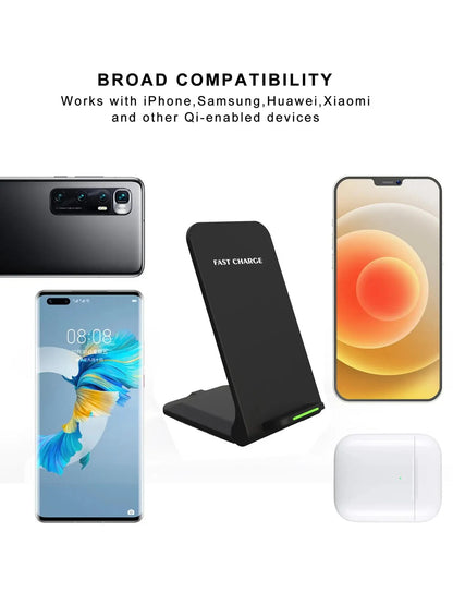 Wireless Fast Charger For IPhone17 16 15 14 13 12 ProMax11 Stand Fast Charging Charger for Samsung Note 20/10 S24 Ultra Foldable