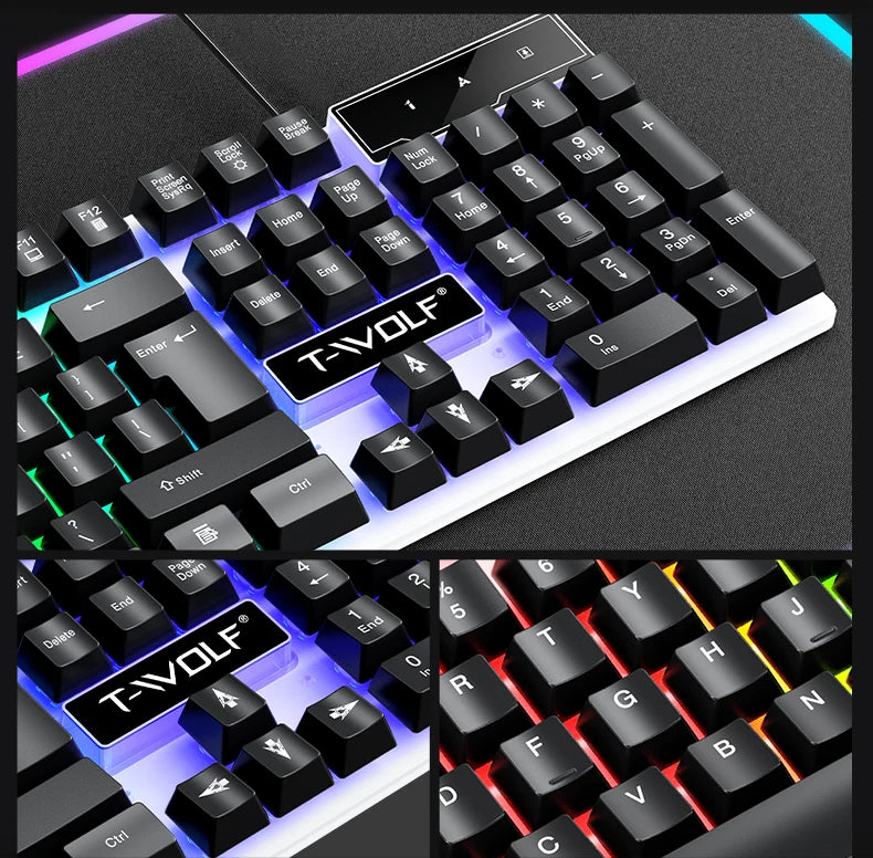 2025 Mouse Keyboard Headset Mouse Pad Combo 4 In 1 SET Computer Gaming Headphone USB Wired Mouse And Keyboard Set With Mouse Mat