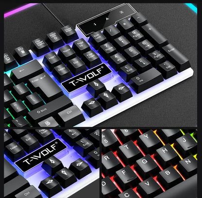 2025 Mouse Keyboard Headset Mouse Pad Combo 4 In 1 SET Computer Gaming Headphone USB Wired Mouse And Keyboard Set With Mouse Mat